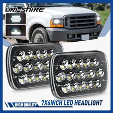 2x 5x7" 7X6" LED Headlights For 1999-2010 Ford F250 F350 F450 F550 Super Duty