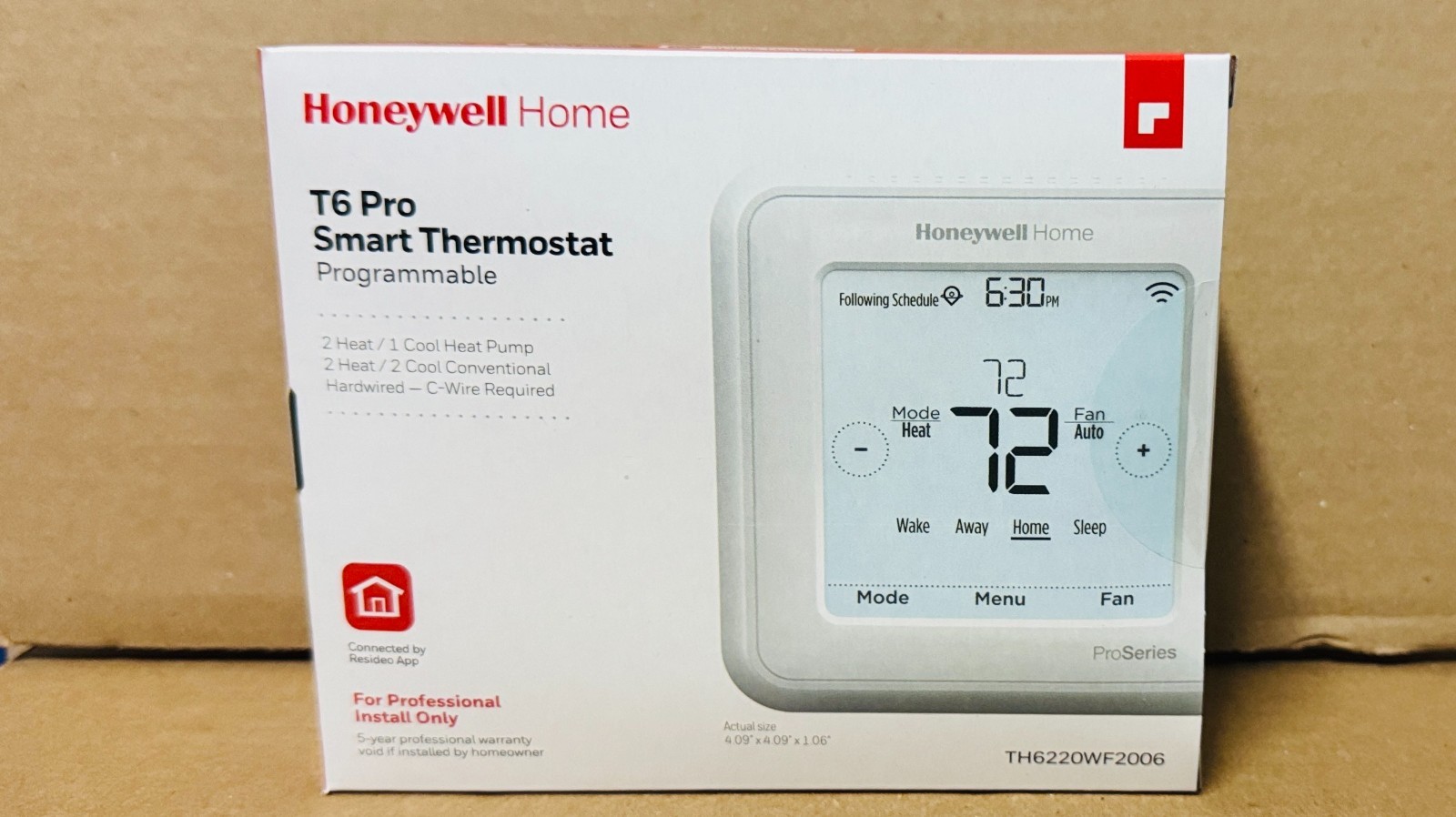 Honeywell TH6220WF2006 T6 Pro Smart WiFi Programmable Thermostat