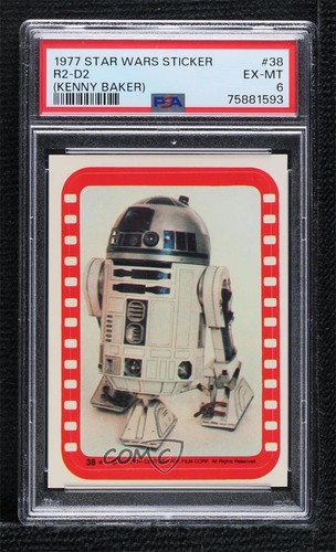 1977 Topps Star Wars Stickers #38 R2-D2 (Kenny Baker) — PSA 6