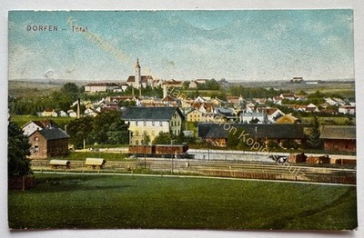 AK Dorfen Erding Total Bahnhof historische AK um 1909 Eisenbahn