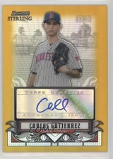 2008 Bowman Sterling Prospects Gold Refractor 36/50 Carlos Gutierrez Auto 4r3