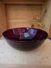 Vintage Anchor Hocking Royal Ruby Red 8.5” Round Glass Serving Bowl 3” Tall