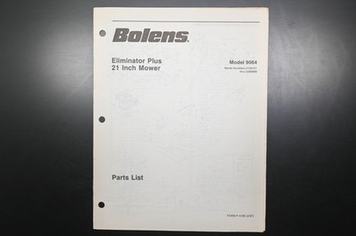 Bolens P-4190 87 Eliminator Plus Mower 21'' Model 9064