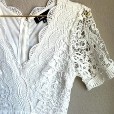 Lulu’s Angel in Disguise White Lace Skater Dress Women’s Size XS