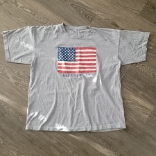 Made in America Patriotic T Shirt American Flag Graphic 2016 Gray Size XL 46/48