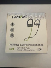 Letsfit Headphones In-Ear Black Wireless Sports Sweatproof U24
