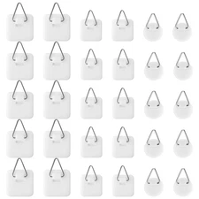 30PCS Adhesive Picture Hangers Invisible Nail Free Wall Hooks Round Square Frame