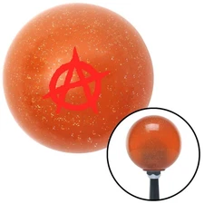 Red Anarchy Orange Metal Flake Shift Knob w/ M16x1.5 Insert Shifter Auto Manual