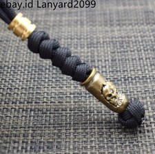 550 Lanyard Skeleton Cross Brass Bead Knife Paracord Beads Handmade Pendant
