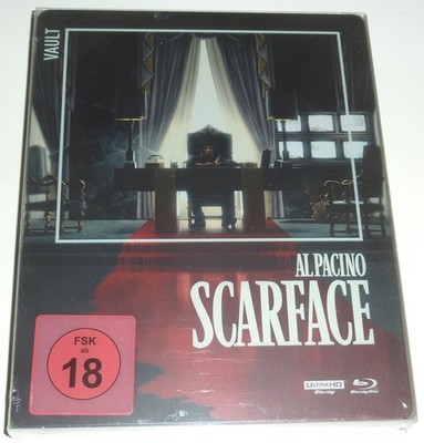 SCARFACE 4K UHD 2-DISC BLU-RAY STEELBOOK THE FILM VAULT EDITION NEU & OVP SEALED