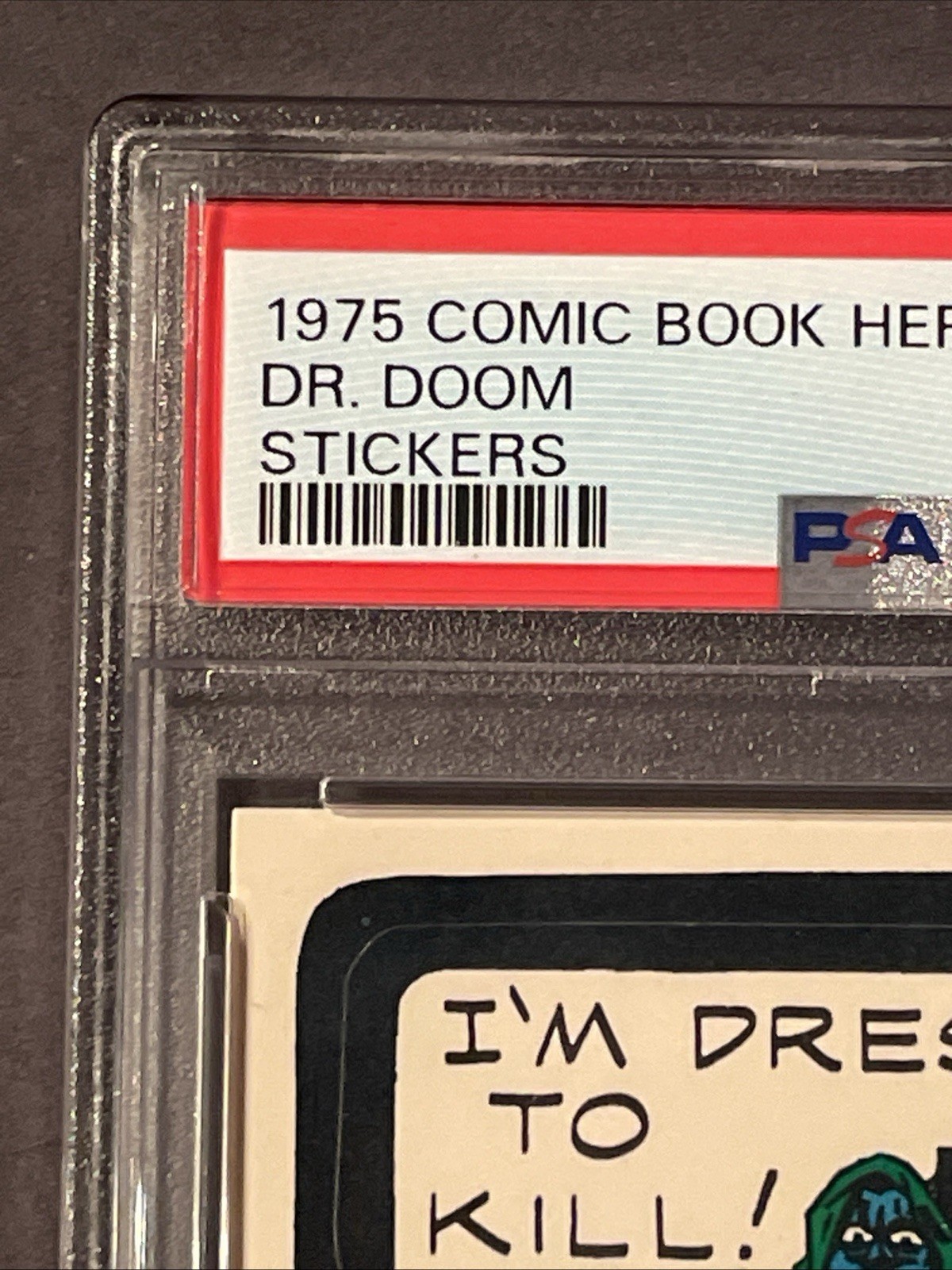 1975 Topps Marvel DR DOOM PSA 8 RC Rookie. Doctor Comic Book Heroes Stickers view 2