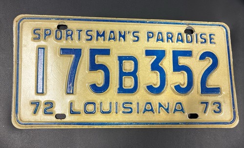 1972 1973 Louisiana License Plate Tag Troop B Kenner - New Orleans Area NICE