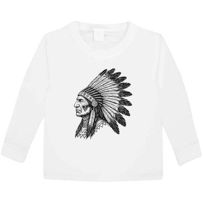Kinder Langarm T-Shirts ''Indative American Chief Side View'' (KL064820)
