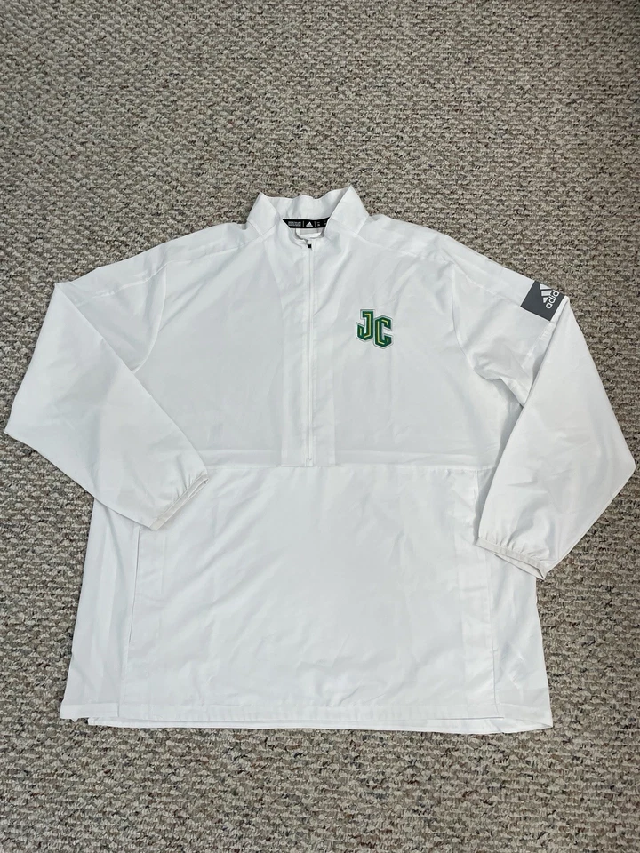 Chaqueta Adidas Deportiva Talla 2XL Jugador Gimnasio Entrenamiento Blanca 1/4 Cremallera JC University Foto 3 de 4