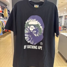 Bape Tie Dye By Bathing Apt Tee Black Purple Size XL