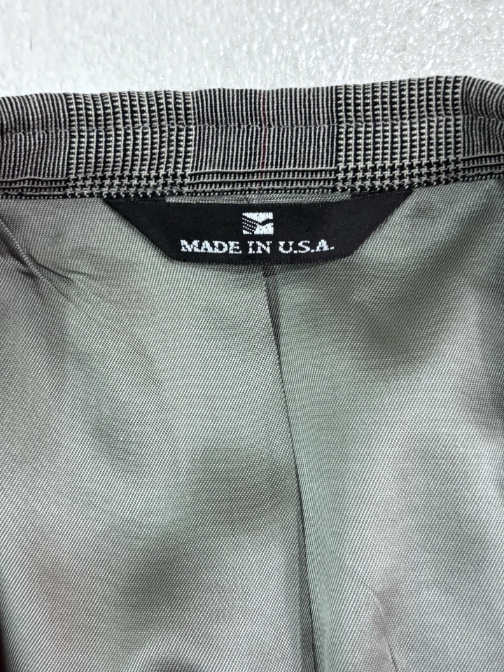 De colección Años 90 Polo Ralph Lauren 42S Blazer Gris Glen Chaqueta a Cuadros Traje Deportivo Abrigo Foto 3 de 4