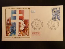 FRANCE PREMIER JOUR FDC YVERT 1696   GENERAL DE GAULLE   0,50F  COLOMBEY  1971