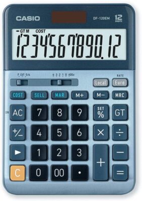 CASIO Tischrechner DF-120EM, 12-stellig, Cost / Sell / Margin, Gesamtsummen-Spei