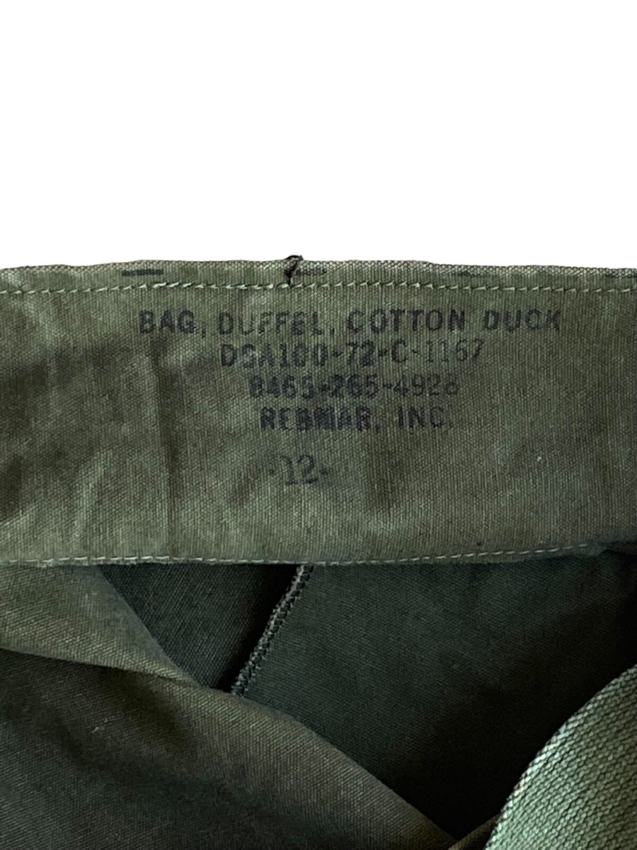 Vietnam War US Army 1972 Cotton Duck Olive Green Issued