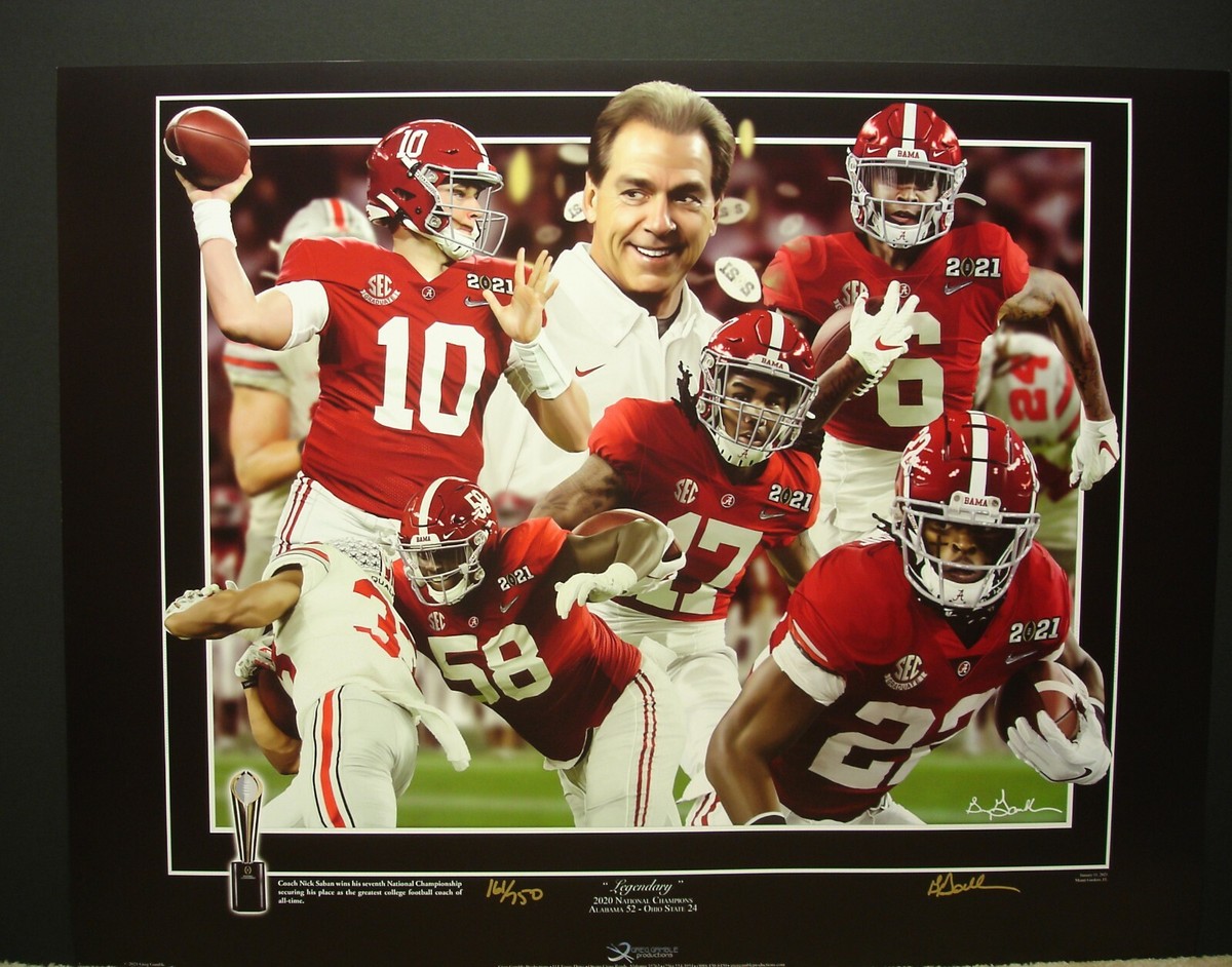 ALABAMA football 2020 National Championship LE print vs Ohio State