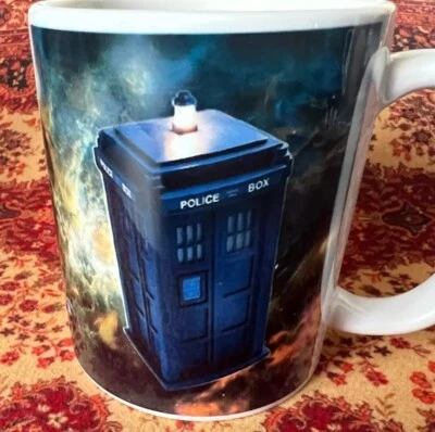 Tea Coffee Mug Dr Who Tardis in Space printed Large Handle Handmade in UK