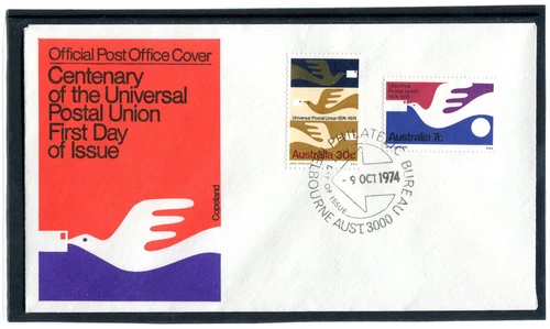 1974 Australian Centenary Of U.P.U Set Of 2 First Day Cover, Good Condition