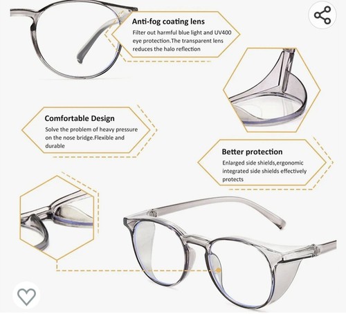 Outray 2 pares de gafas de seguridad antiniebla gafas protectoras bloqueo de luz azul... - Imagen 3 de 7