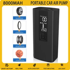 Mini Air Pump Cordless Air Electric Tire Inflator Car Bike Real-time 2000mAh