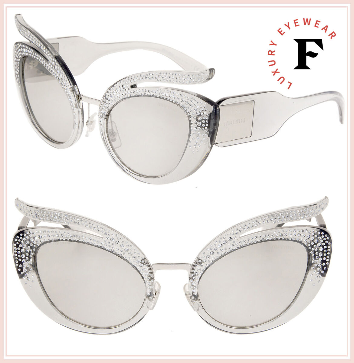 MIU MIU LA FOLIE Sunglasses MU04TS Transparent Crystal MIU MIU LA FOLIE Sunglasses MU04TS Transparent Crystal