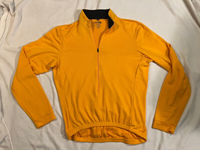 REI♡ VTG REI Cycling Jersey 1/2 Zip Rear Pouch Canary Yellow Made