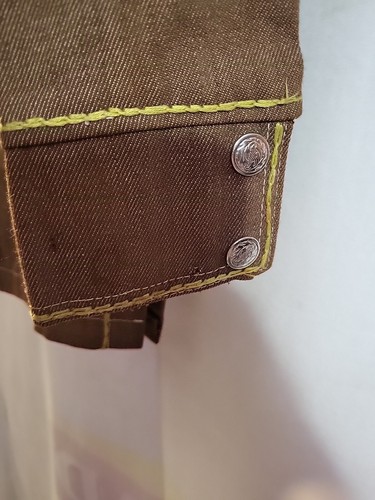 Sears Boys Vintage Embroidered Brown Denium Jacket Size??See Photos For Measures - Picture 10 of 22