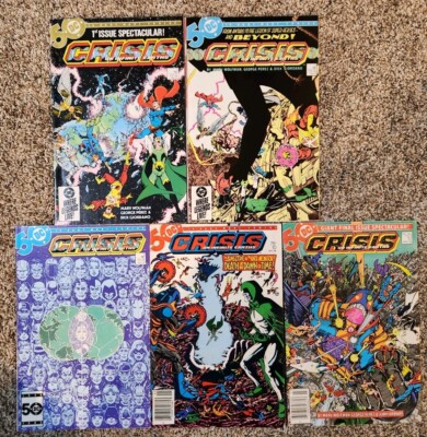 CRISIS ON INFINITE EARTHS Lot of 5 DC Comic #1, 2, 5, 10, 12