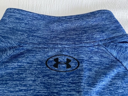 Under Armour Mens LARGE Tech 1/4 Zip Long Sleeve Running Shirt Loose Blue EUC - Picture 12 of 13