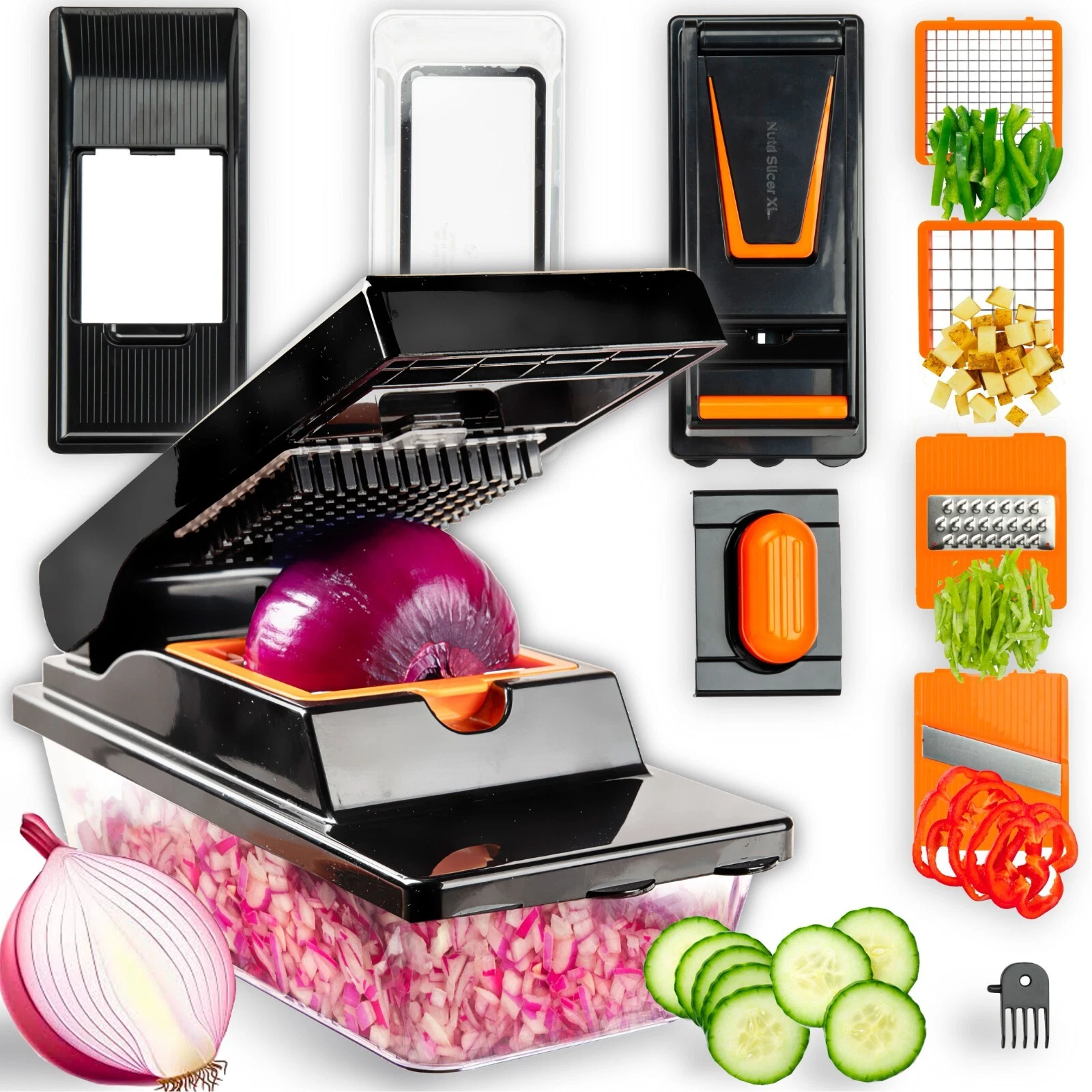 Nutrislicer XL All in 1 Mandoline Slicer and Vegetable Chopper with Container
Opens in a new window
