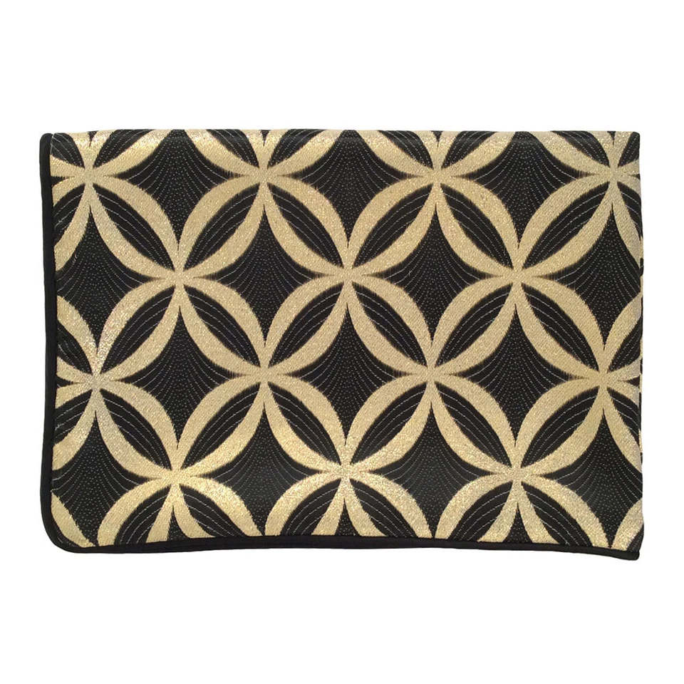 Satin Circle Lattice Black Gold 20"x28" Decorative Attractive Pillow Cover Sham - Image 4 of 4