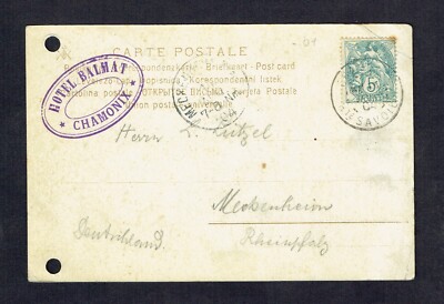 Frankreich: Ansichtskarte von Chamonix 1904 (gelocht)