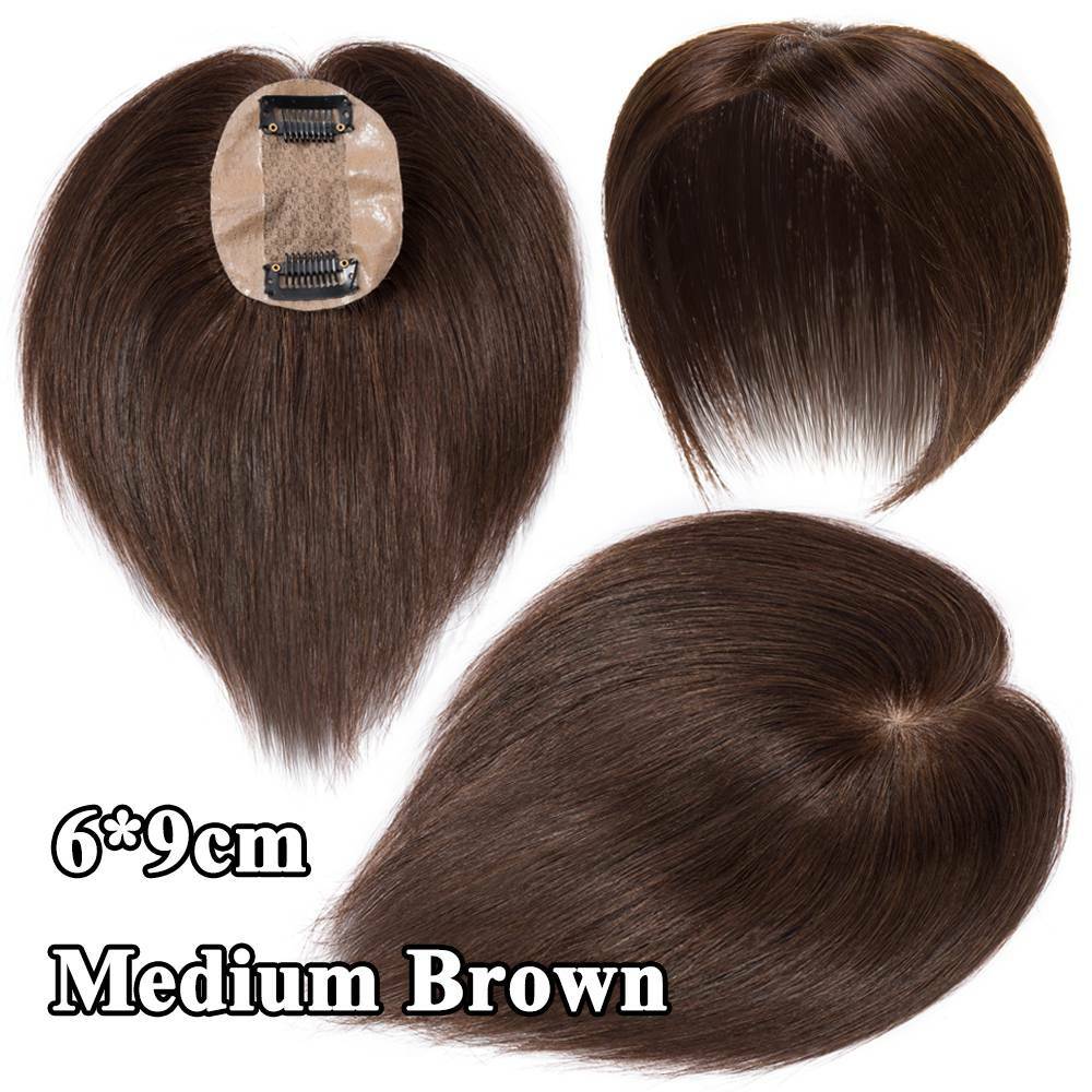 Indisches Echthaar Top Topper Toupee Extensions Clip In Toupet Haarteil