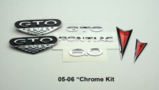 05-06 Pontiac Gto Exterior Emblem Badge Kit Front Bumper Rear Emblems Chrome