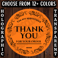 40 THANK YOU CUSTOM STICKERS 2" LABELS SEALS SHOP REVIEW SCRATCH RESISTANT