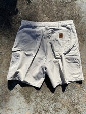 Vintage Carhartt Carpenter Shorts Men's Size 36 Workwear Light Brown Khaki