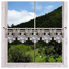Feenhaus-Scheibengardine Kaffeepause Plauener Spitze Küchendeko im Landhausstil