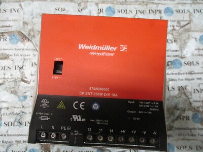 Weidmuller 8708680000 Connect Power DC Power Supply CP SNT 250W 24V 10A *Tested*