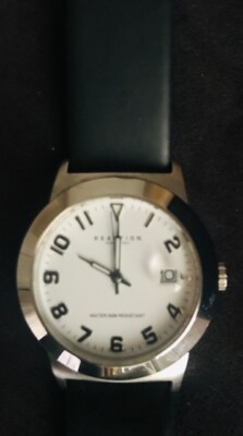 KENNETH COLE REACTION watch. White face black band. Great condition. Ships free!