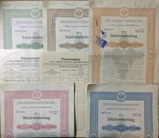5 x Anlehen der Commission f&uuml;r Verkehrsanlagen in Wien, I. Emission, 1894 !!!
