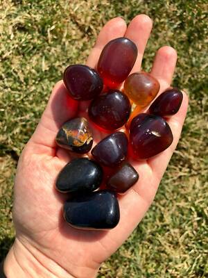 Amber Tumbled Stone - Polished Amber Crystal, Natural Amber from Indonesia