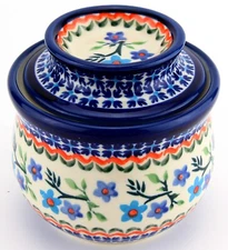 Polish Pottery French Butter Crock from Zaklady Boleslawiec 