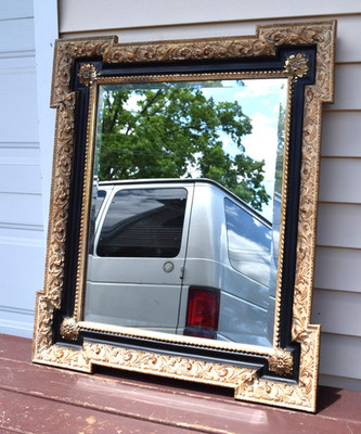 Bombay Company Hamilton Wall Mirror Black Gold Ornate Resin Frame Decor 32x28
