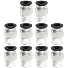 Push To Connect Fittings 8mm Tube Od x 1/4 Inch NPT Male Straight Joint 10 Pack