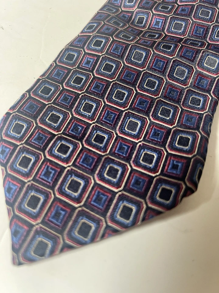 Corbata de cuello Ermenegildo Zegna para hombre seda púrpura azul negro Foto 2 de 4