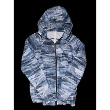 Lululemon Scuba Hoodie Womens 12 Blue Abstract Space Dye Full Zip Fleece Jacket